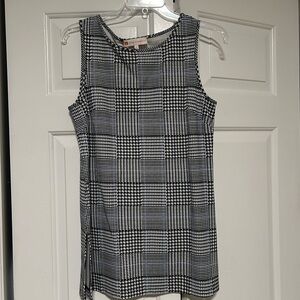 Jude Connally Black and White Houndstooth Top